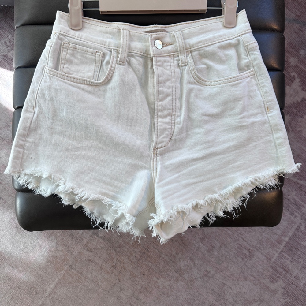 Joe's Alix Off-White Denim Shorts